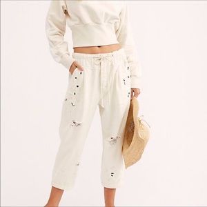 Free People Mixed Up Utility Jeans